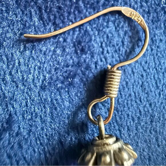 VINTAGE-INSPIRED DANGLE EARRINGS – STERLING HOOKS & PINK FACETED BEADS - Picture 11 of 17